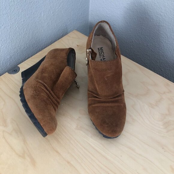 Michael Kors Leather Wedge Booties - Picture 3 of 13